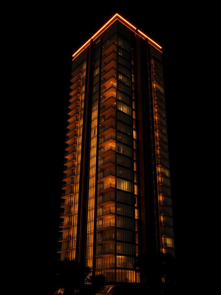 Luxury Bangalore high-rise at golden hour