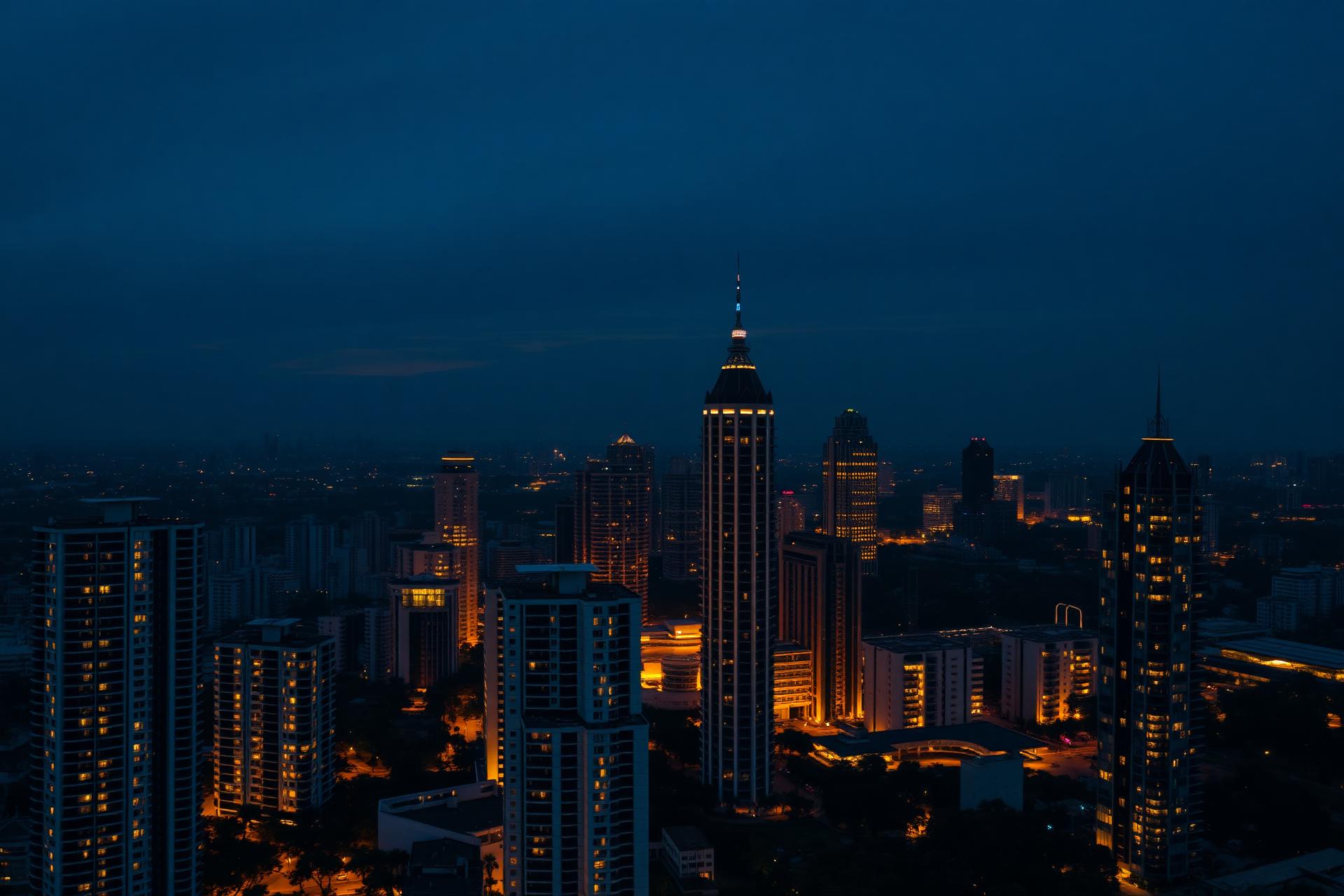 Bangalore luxury skyline at twilight